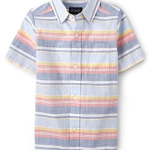 Family Matching Dad & Son Beach Stripe Button-Down Shirt