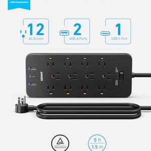 Anker 12-Outlet Surge Protector Power Strip with USB-C