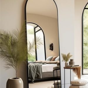 BEVERDY 18"x58" Black Arched Full Length Mirror