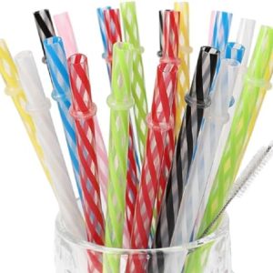 Reusable Plastic Straws - BPA-Free, 9-Inch (25 Pcs)