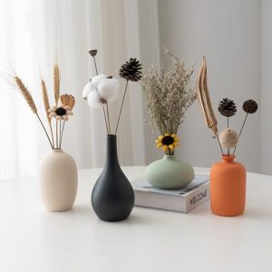 YAOBAOX Small Ceramic Vase Set (4) - Modern Minimalist