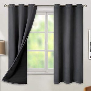 BGment Dark Grey Blackout Curtains - Total Room Darkening