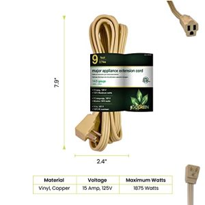9ft Heavy Duty Appliance Power Cord – Kink-Free, Grounded