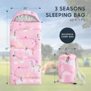 Wake In Cloud Kids Unicorn Rainbow Sleeping Bag