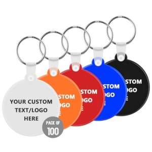 100 Pack Custom Round Soft Keychains - Personalized Bulk