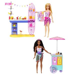 Barbie Beach Boardwalk Playset with 2 Dolls & 20+ Accessories