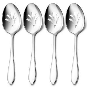 E-far Slotted Serving Spoons – 4-Piece Stainless Steel Set