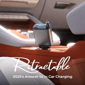 LISEN 69W Retractable USB C Car Charger – Fast Charging