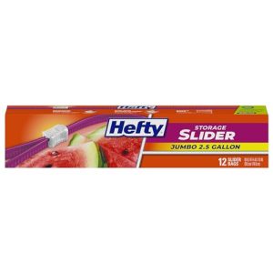 Hefty Slider Jumbo Storage Bags - 2.5 Gallon, 12 Count