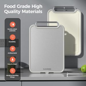 Dual-Sided Stainless Steel & PP Cutting Board – 16″x11″