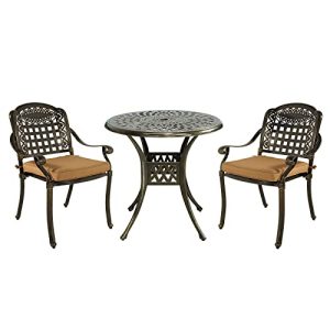 MEETWARM 3-Piece Cast Aluminum Bistro Set