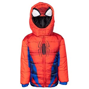 Marvel Spider-Man Toddler Boys Puffer Winter Jacket Red 5T