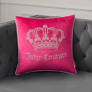 Juicy Couture Gothic Rhinestone Pink Throw Pillow 20×20
