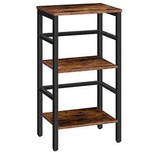 HOOBRO 3-Tier Narrow Bookshelf - Rustic Brown Storage