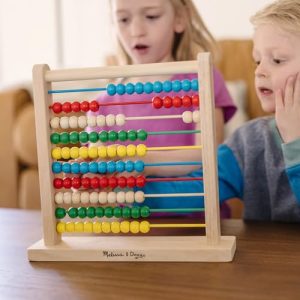 Melissa & Doug Wooden Abacus Toy – 100 Beads for Counting