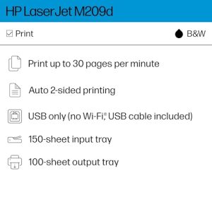 HP LaserJet M209d Black & White Laser Printer