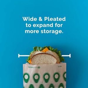 Lunchskins Compostable Sandwich Bags – Avocado, 50 Count