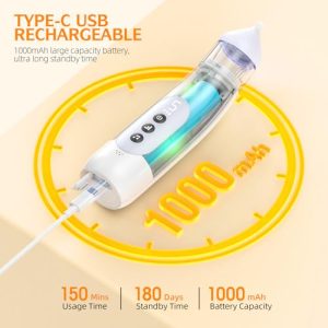 Pudult Electric Nasal Aspirator – 5 Suction, Music & Light