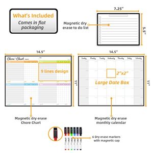 Magnetic Dry Erase Chore Chart & Calendar Bundle