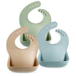 PandaEar Silicone Baby Bibs – 3 Pack Waterproof Unisex