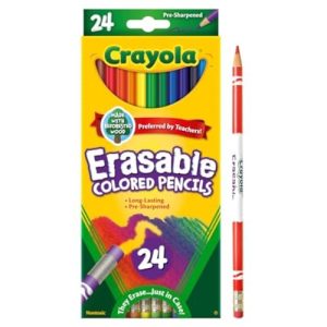 Crayola 24-Count Erasable Colored Pencils for Kids