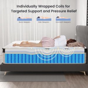 LETMOON 12″ Queen Hybrid Mattress – Strong Edge