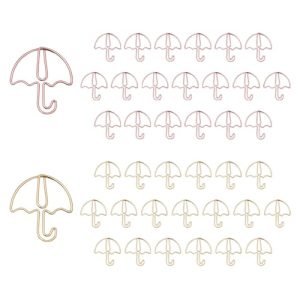 Umbrella Shape Paper Clips - Rose Gold & Yellow Gold (40pcs)