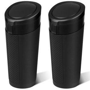 2-Pack Mini Car Trash Cans with Lid & Cup Holder