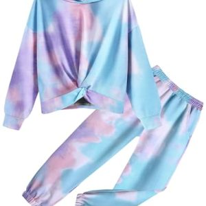 Teen Girls Tie-Dye Hoodie & Sweatpants 2-Piece Outfit Set