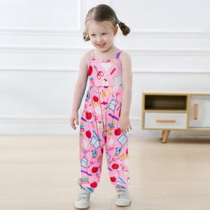 Girls’ Back to School Jumpsuit – Harem Pants with Pockets