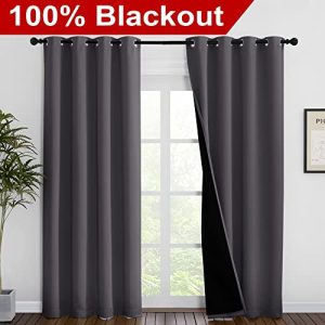 NICETOWN Grey Blackout Curtains: Thermal & Noise Blocking