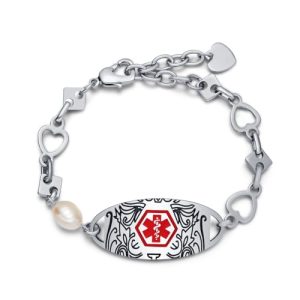 JFJEWER Women's Custom Medical ID Bracelet - Style 7