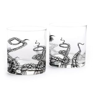 Octopus Tentacle Whiskey Glasses - Set of Two 11oz