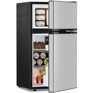 Antarctic Star 3.2 Cu.Ft Mini Fridge with Freezer - Silver