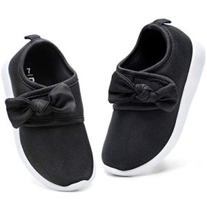 Nerteo Toddler Girl Black Sneakers - School & Play