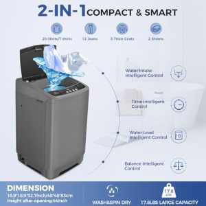 Nictemaw 17.8lb Full Auto Washer Dryer – Compact