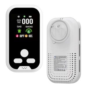 5-in-1 Smart CO, Smoke & Gas Leak Detector with Display