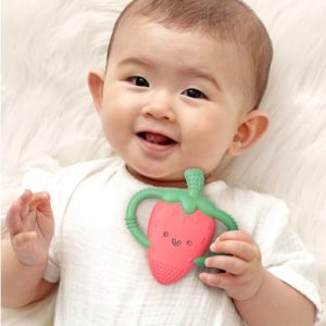 Itzy Ritzy Strawberry Baby Teether with Easy-Grab Handles