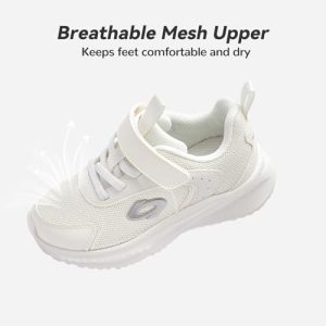 Balabala Kids Lightweight Tennis Sneakers – White Mesh