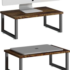 Simple Trending 2 Pack Wood Monitor Stand Riser
