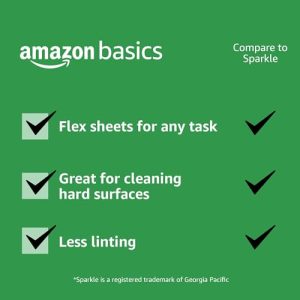 Amazon Basics Flex-Sheets Paper Towels – 12 Rolls