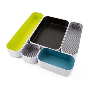 Three by Three Seattle 5 Piece Metal Organizer Tray Set