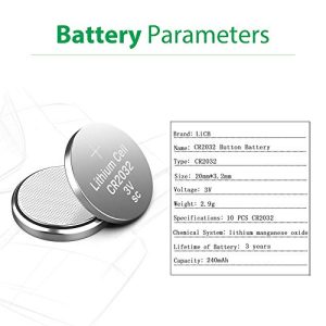 LiCB CR2032 3V Lithium Batteries (10-Pack) Coin Cell