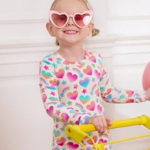 Bamboo Viscose Toddler Girls Pajamas – Color Hugs PJs 6-7Y
