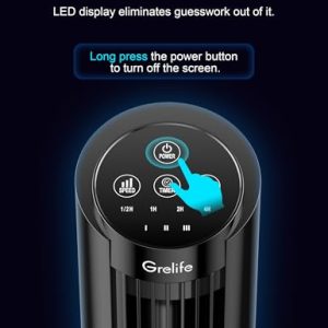 Grelife Tower Fan: Remote Control, Fast Cooling, 90° Oscillation
