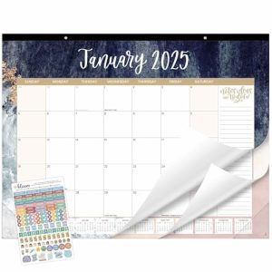Bloom 2025 Desk Calendar & Organizer Pad - Watercolor