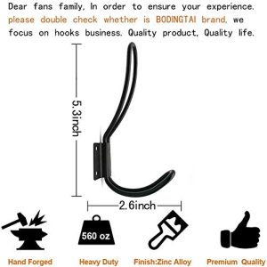 BODINGTAI 10-Pack Rustic Farmhouse Entryway Hooks – Black