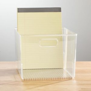 mDesign Large Clear Plastic Storage Bins with Handles (2-Pack)