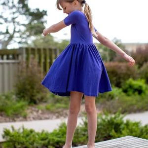 Stelle Girls’ Royal Blue Skater Dress | Knee-Length Casual