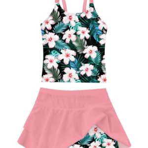 ALISISTER Girls’ Hawaiian Tankini Swimsuit Set